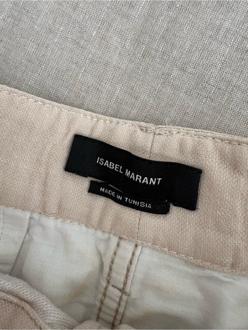 Isabel Marant Neutral Tone Patchwork Shorts with Belt - Picture 3 of 10